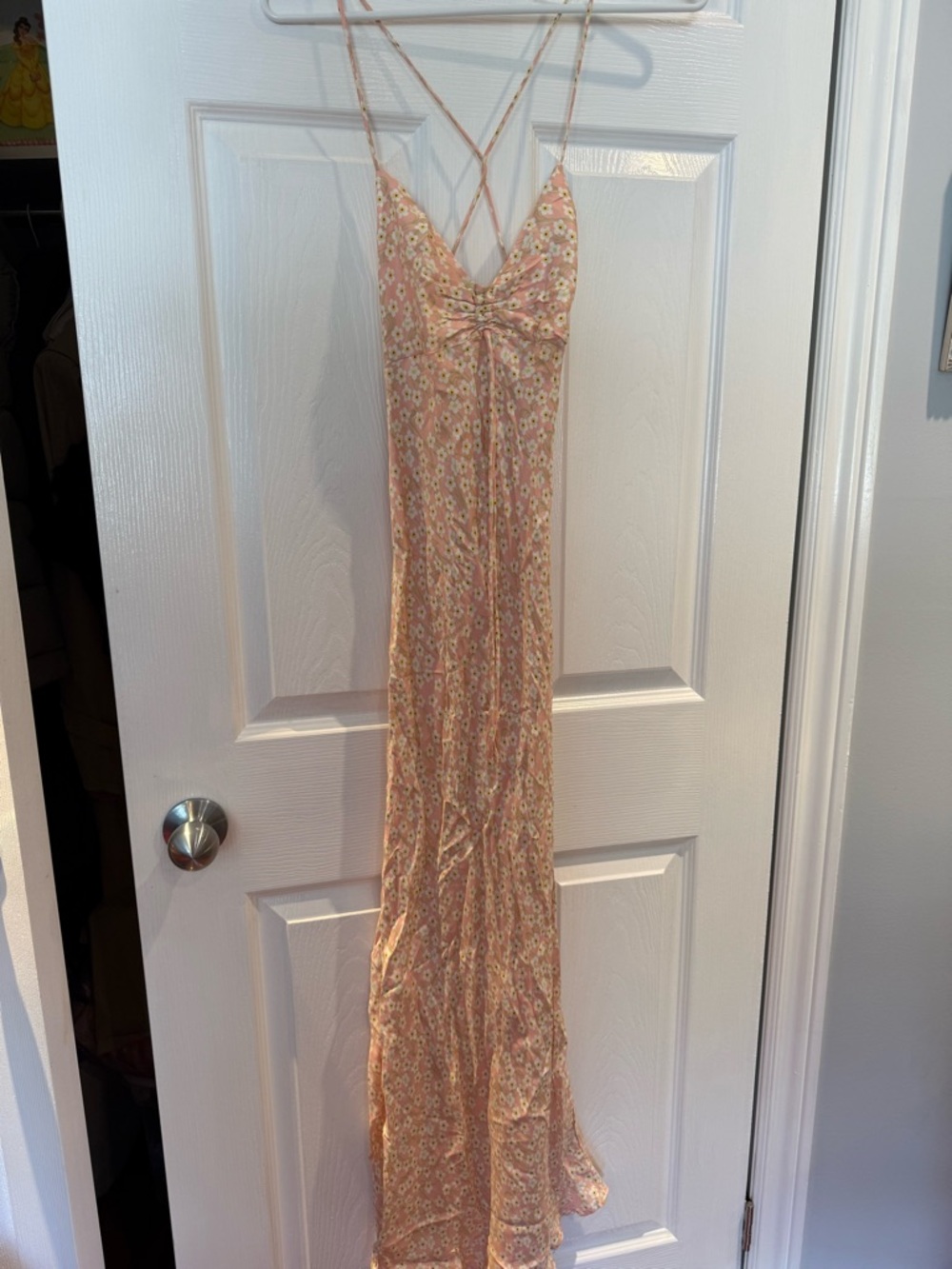 Zara Peach Floral Slip Maxi Dress
